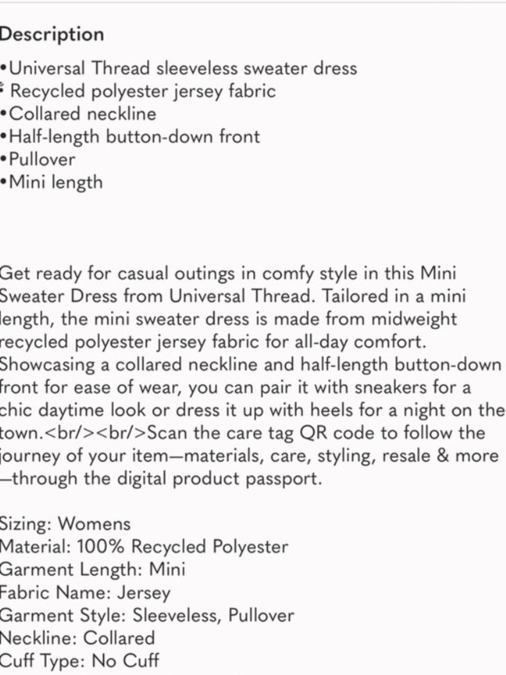 Universal Thread Brown Sleeveless Polo Mini Dress - Picture 9 of 9